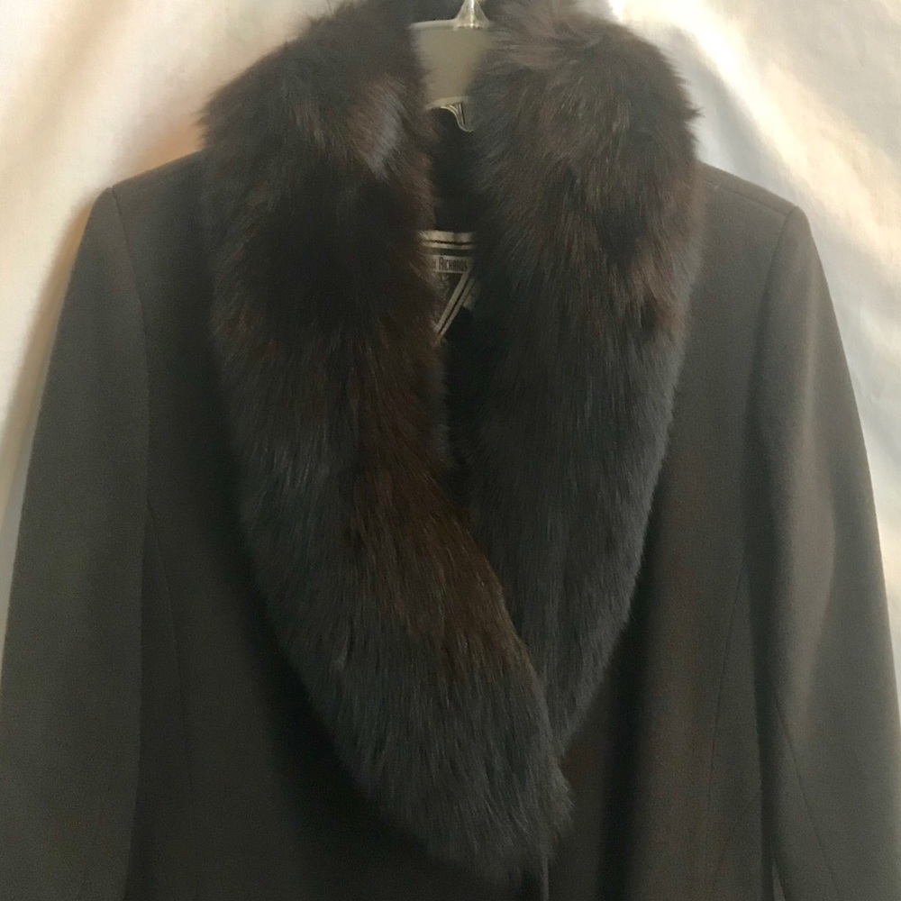 Marvin Richards Brown Coat w/Blue Fox Collar